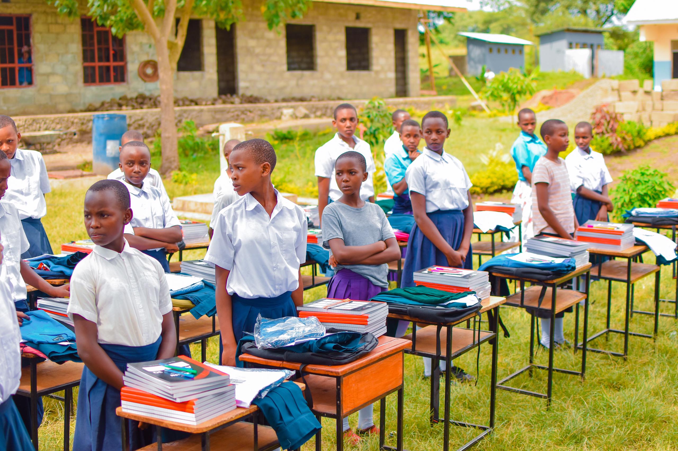 Students with books